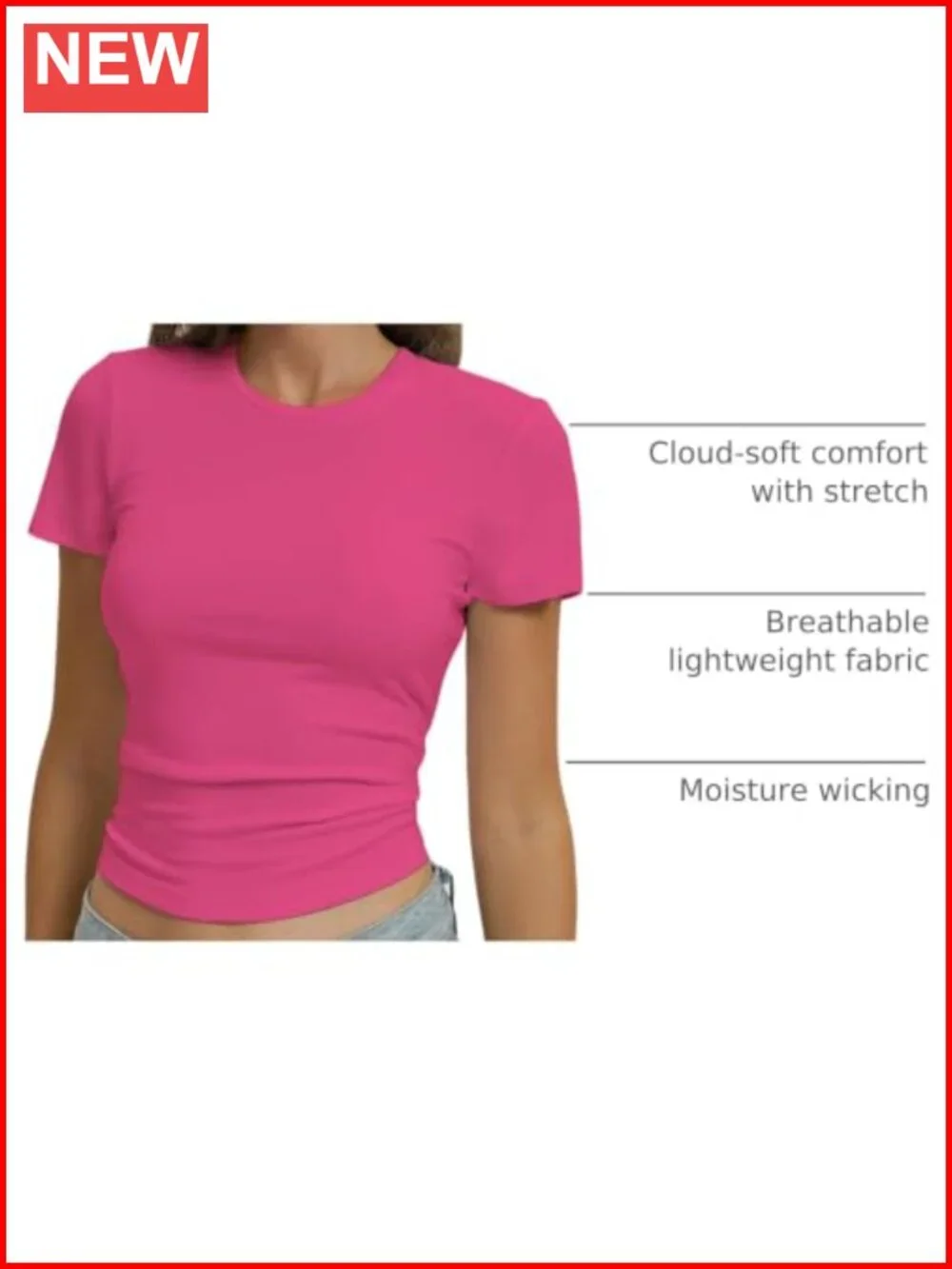 Women's Cotton Spandex Slim Fit Crop T-Shirt Casual Basic Y2k Tee